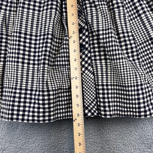 Odille Anthropologie Women’s Blue & cream Plaid Pleated Flared Skirt 2 - Picture 6 of 11